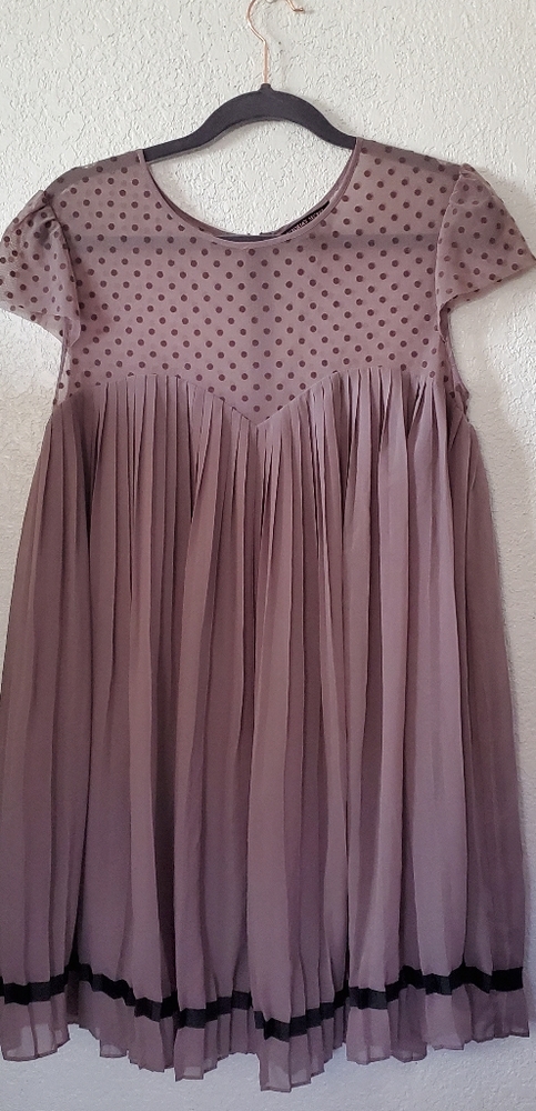 Polka dot chiffon swing dress
